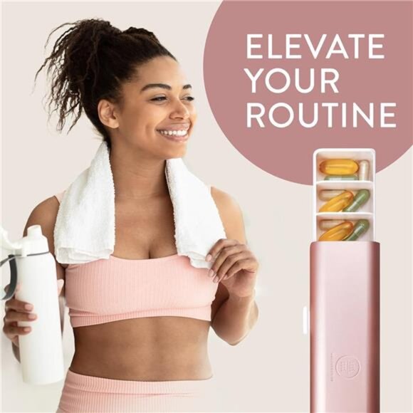 Pretty Pill Box Daily Organizer Compact Pill Case Vitamin Container Travel Women - Picture 6 of 8